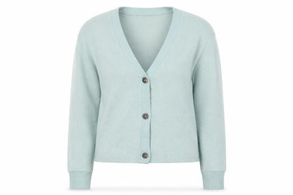 Dunnes Womens Green V-Neck  Polyester Cardigan Jumper Size XS