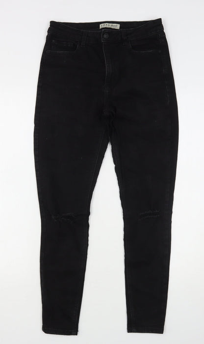 Denim & Co. Womens Black  Cotton Skinny Jeans Size 12 L28 in Regular