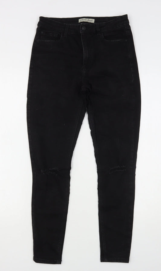 Denim & Co. Womens Black  Cotton Skinny Jeans Size 12 L28 in Regular