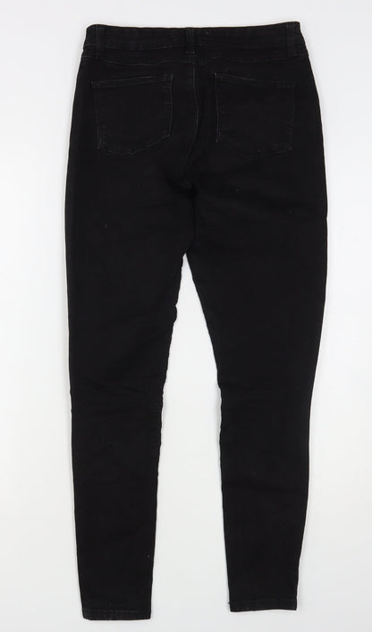 Denim & Co. Womens Black  Cotton Skinny Jeans Size 12 L28 in Regular
