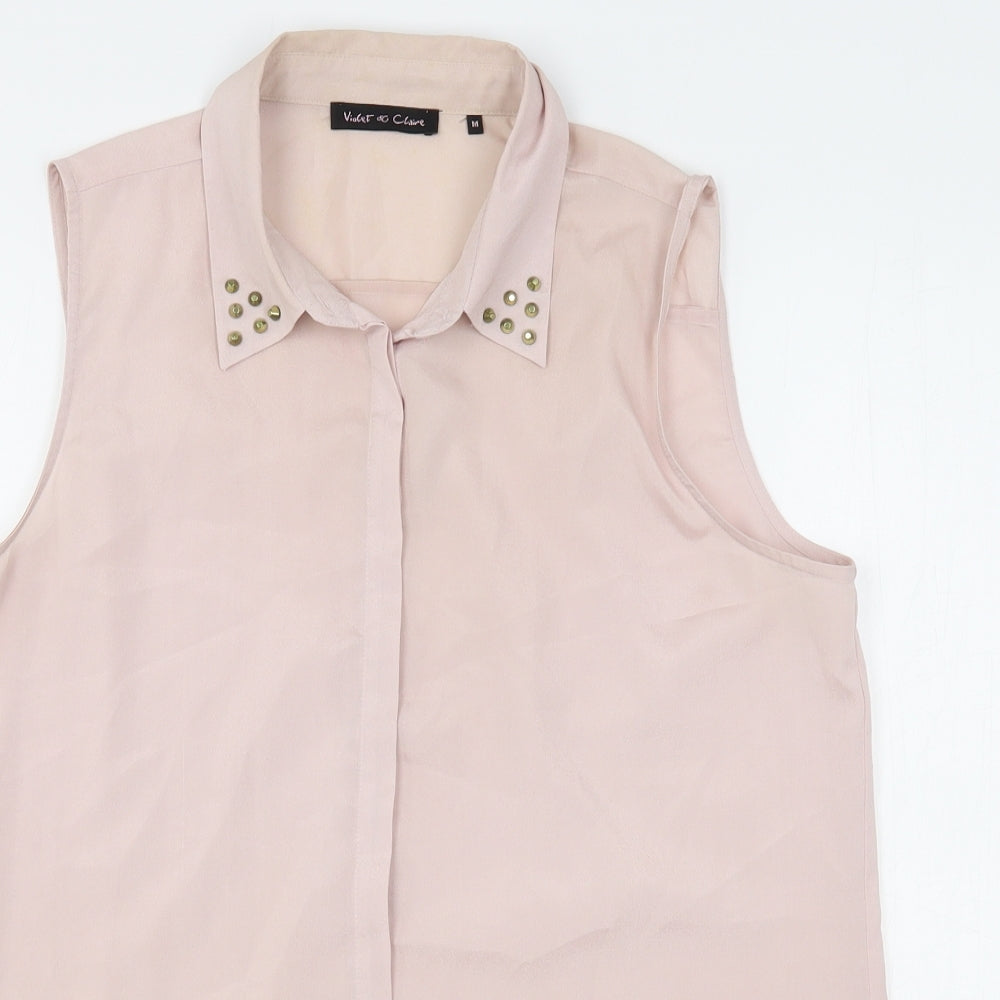 Womens UK Size M Violet & Claire Pink Basic Blouse