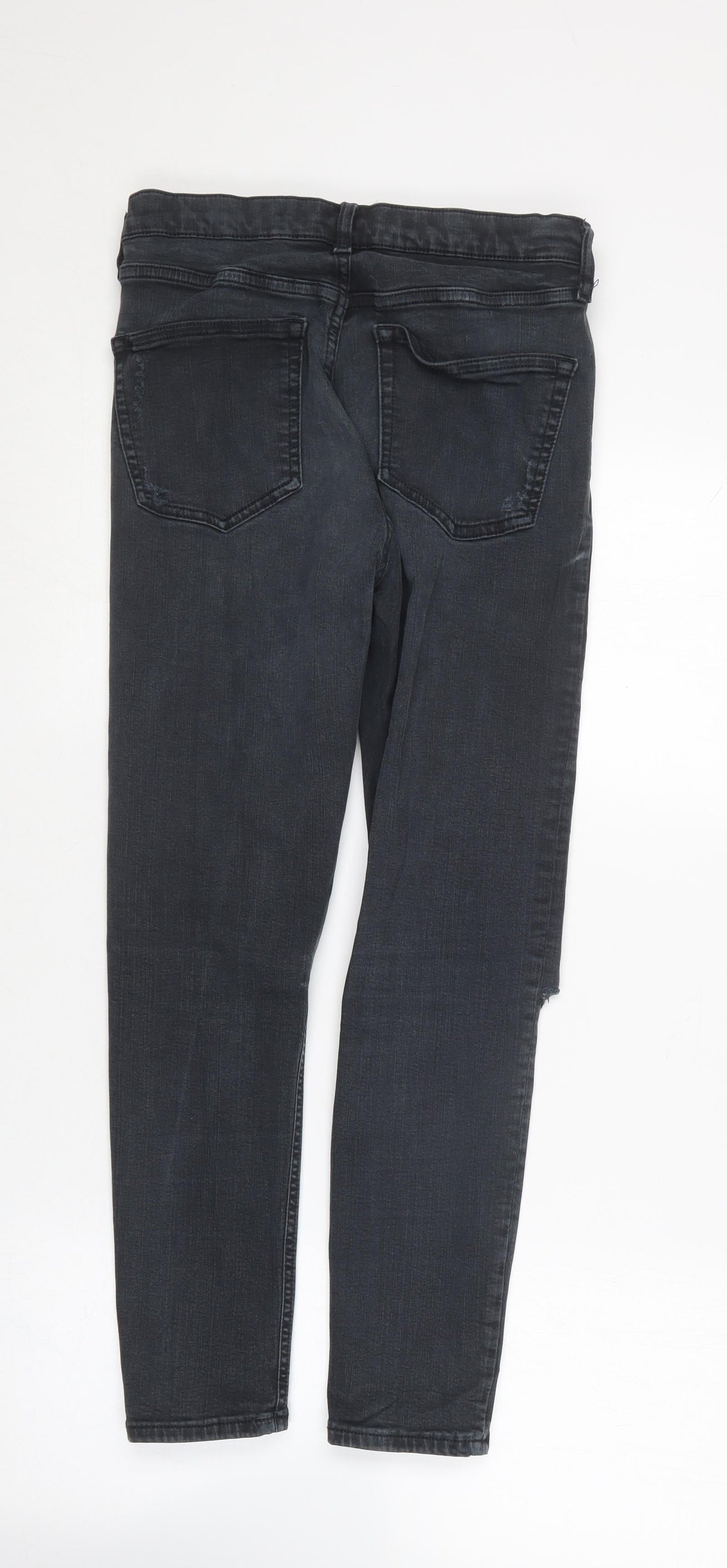 Topshop Womens Grey  Cotton Skinny Jeans Size 30 in L30 in Regular