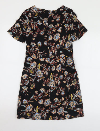 New Look Womens Multicoloured Floral Cotton Shift  Size 8  Round Neck Zip