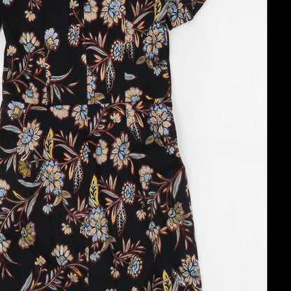 New Look Womens Multicoloured Floral Cotton Shift  Size 8  Round Neck Zip