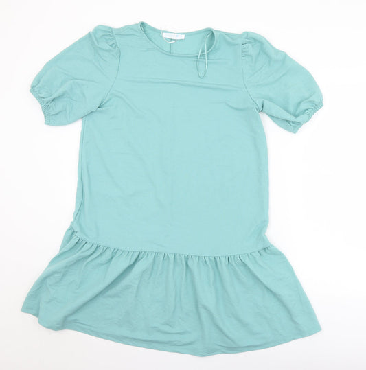 Primark Womens Green  Viscose T-Shirt Dress  Size 8  Round Neck
