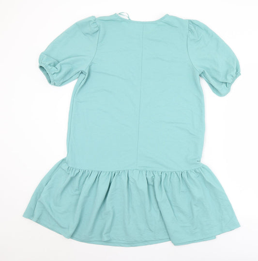 Primark Womens Green  Viscose T-Shirt Dress  Size 8  Round Neck