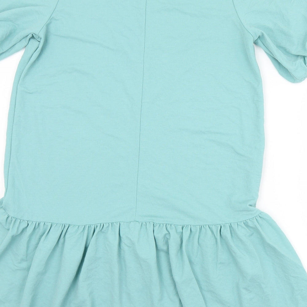 Primark Womens Green  Viscose T-Shirt Dress  Size 8  Round Neck