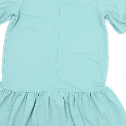 Primark Womens Green  Viscose T-Shirt Dress  Size 8  Round Neck