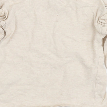 TU Girls Beige  Cotton Basic T-Shirt Size 4 Years Crew Neck  - Butterfly