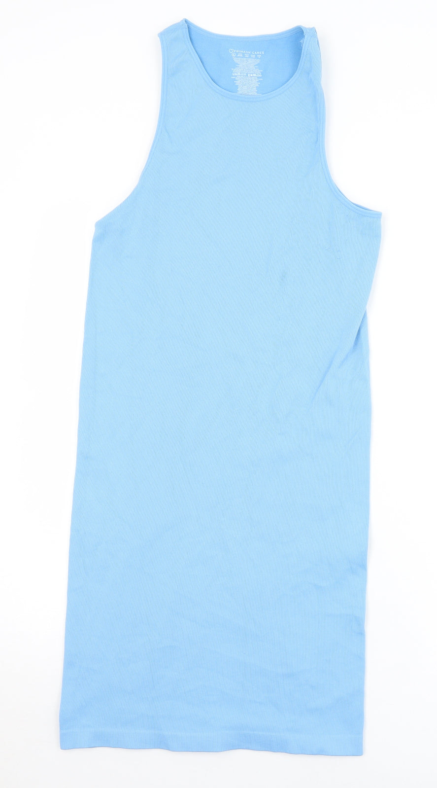 Primark Womens Blue  Nylon Tank Dress  Size 14  Round Neck
