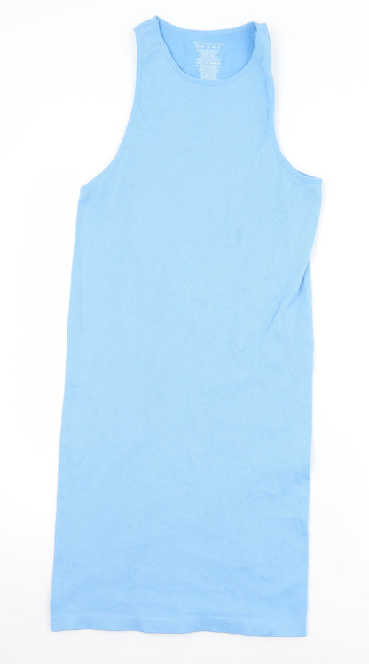 Primark Womens Blue  Nylon Tank Dress  Size 14  Round Neck