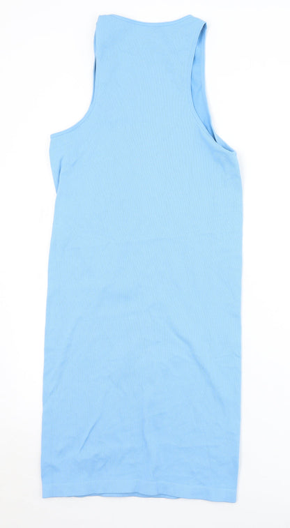 Primark Womens Blue  Nylon Tank Dress  Size 14  Round Neck