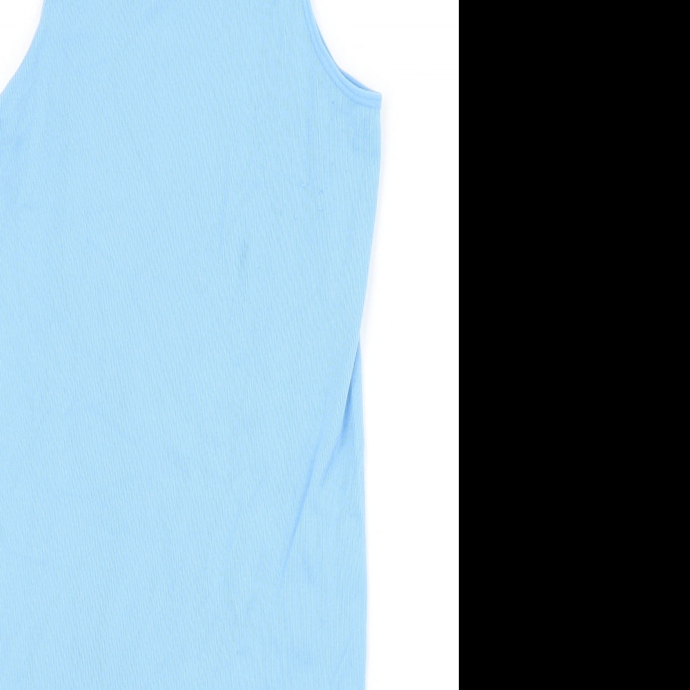 Primark Womens Blue  Nylon Tank Dress  Size 14  Round Neck