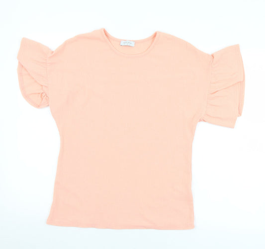 Womens UK Size 10 Papaya Pink Pullover Jumper