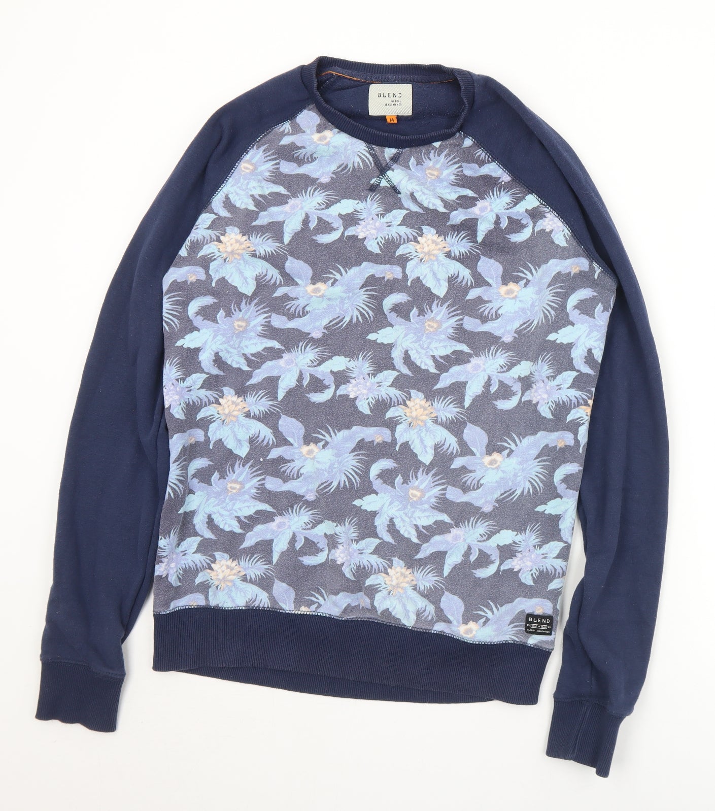 Mens UK Size M Blend Blue Pullover Sweatshirt