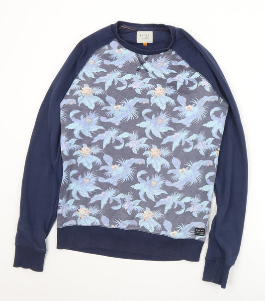 Mens UK Size M Blend Blue Pullover Sweatshirt
