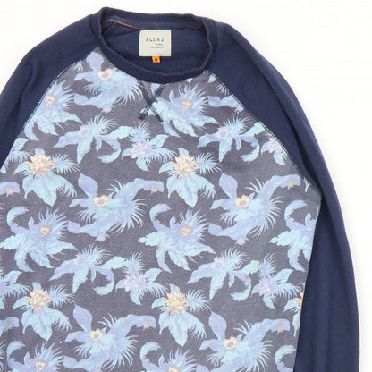 Mens UK Size M Blend Blue Pullover Sweatshirt