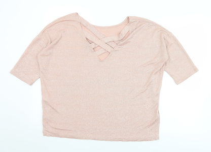 Womens UK Size L New Look Pink Basic Blouse