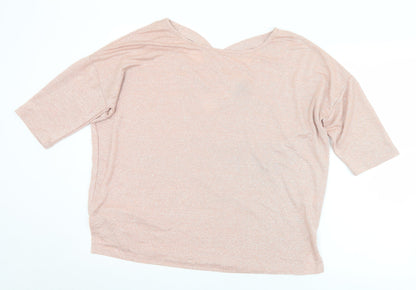 Womens UK Size L New Look Pink Basic Blouse