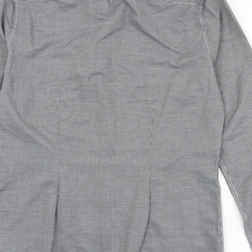 Mens UK Size 15.5 NEXT Black  Button-Up Long Sleeve Casual Shirt