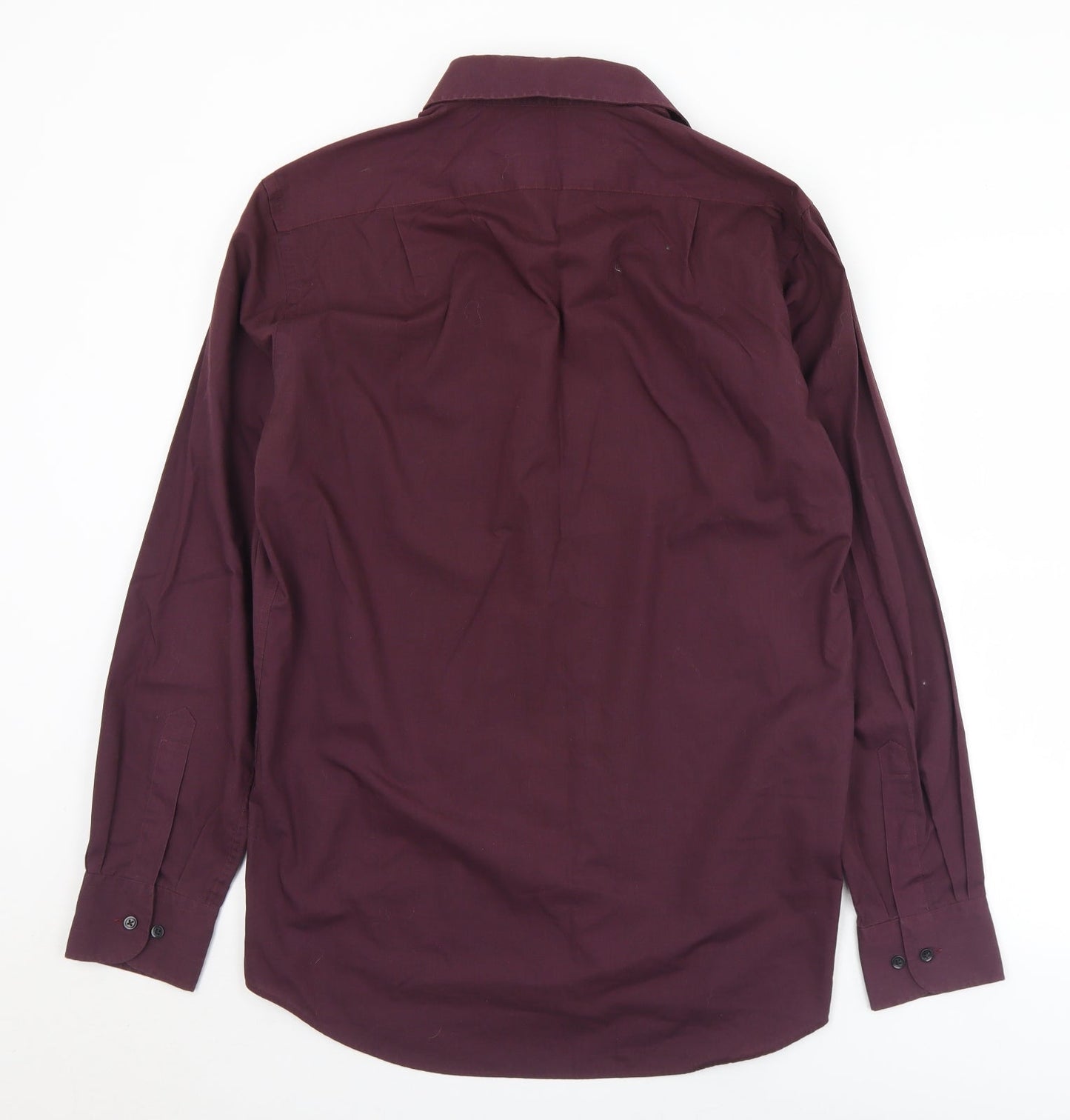 Mens UK Size 15.5 Marks and Spencer Purple  Button-Up Long Sleeve Casual Shirt