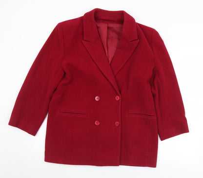 Womens UK Size S Preworn Red Pea Coat