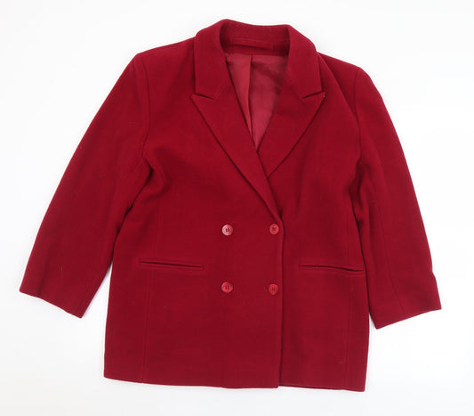 Womens UK Size S Preworn Red Pea Coat