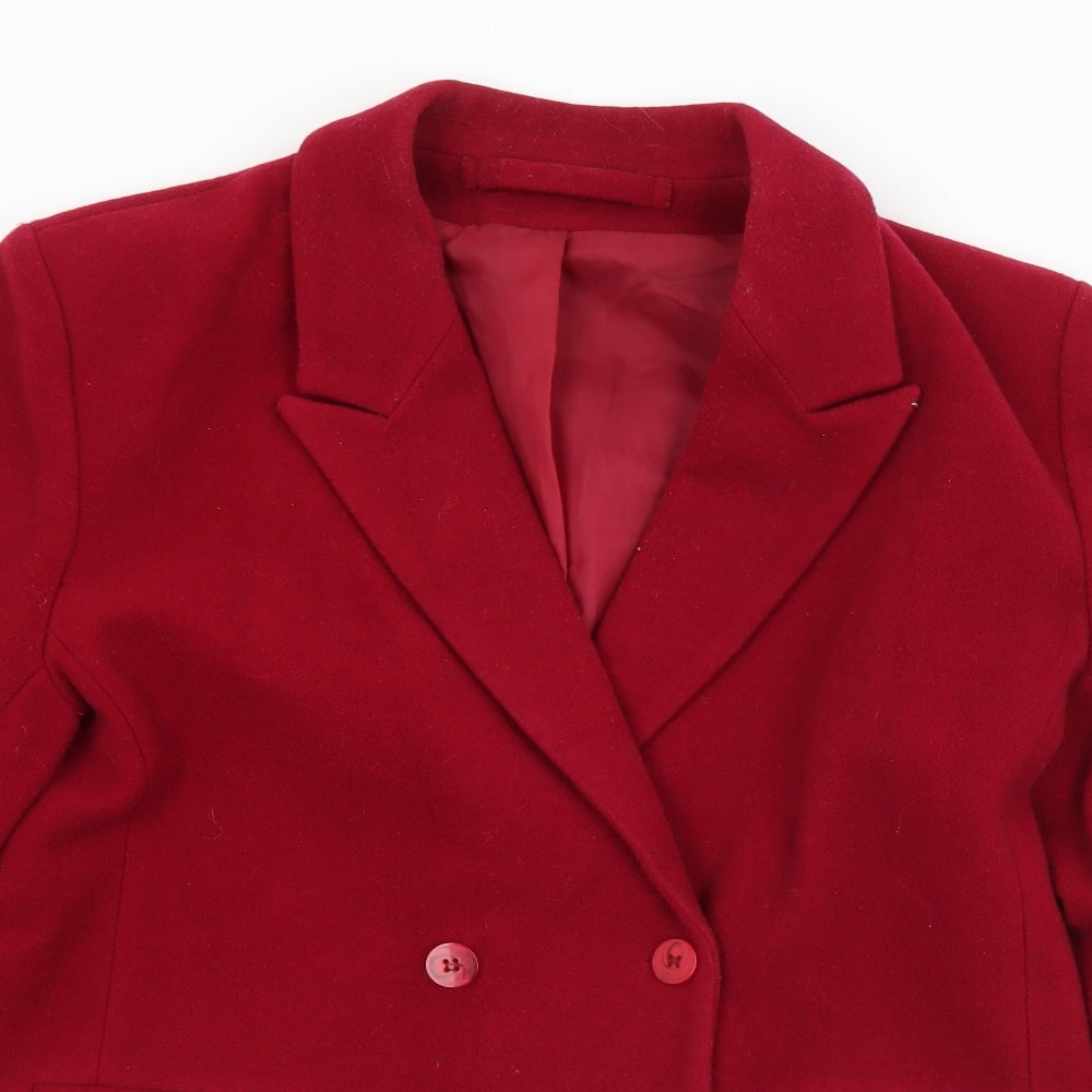 Womens UK Size S Preworn Red Pea Coat
