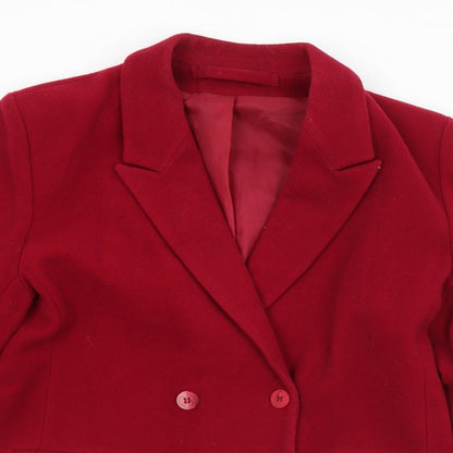 Womens UK Size S Preworn Red Pea Coat
