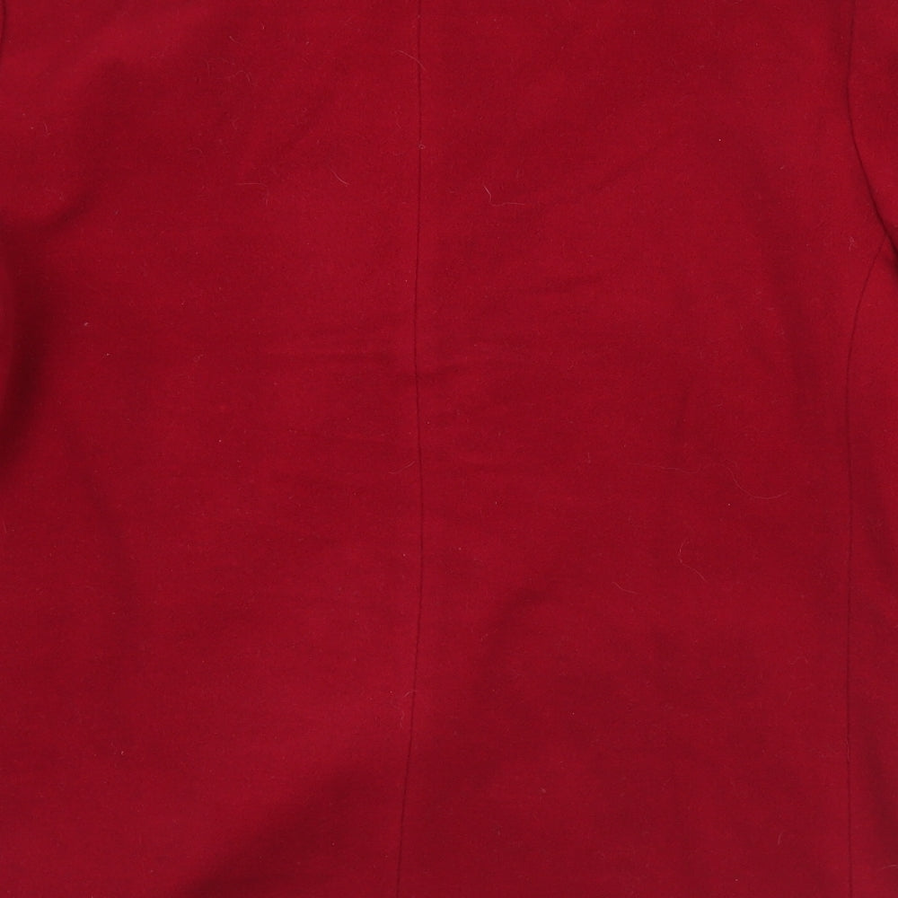 Womens UK Size S Preworn Red Pea Coat