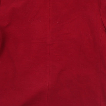 Womens UK Size S Preworn Red Pea Coat