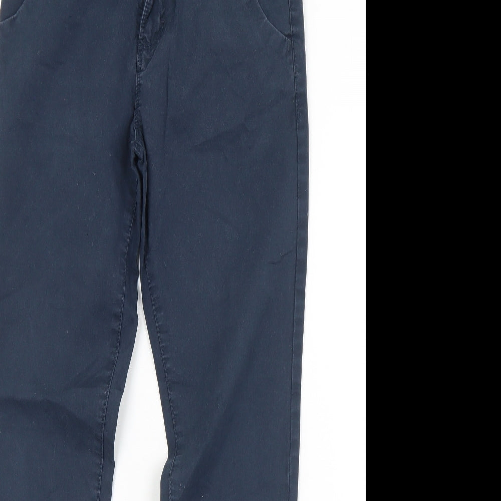 Dunnes Stores Mens Blue  Cotton Chino Trousers Size 26 in L27 in Regular Button