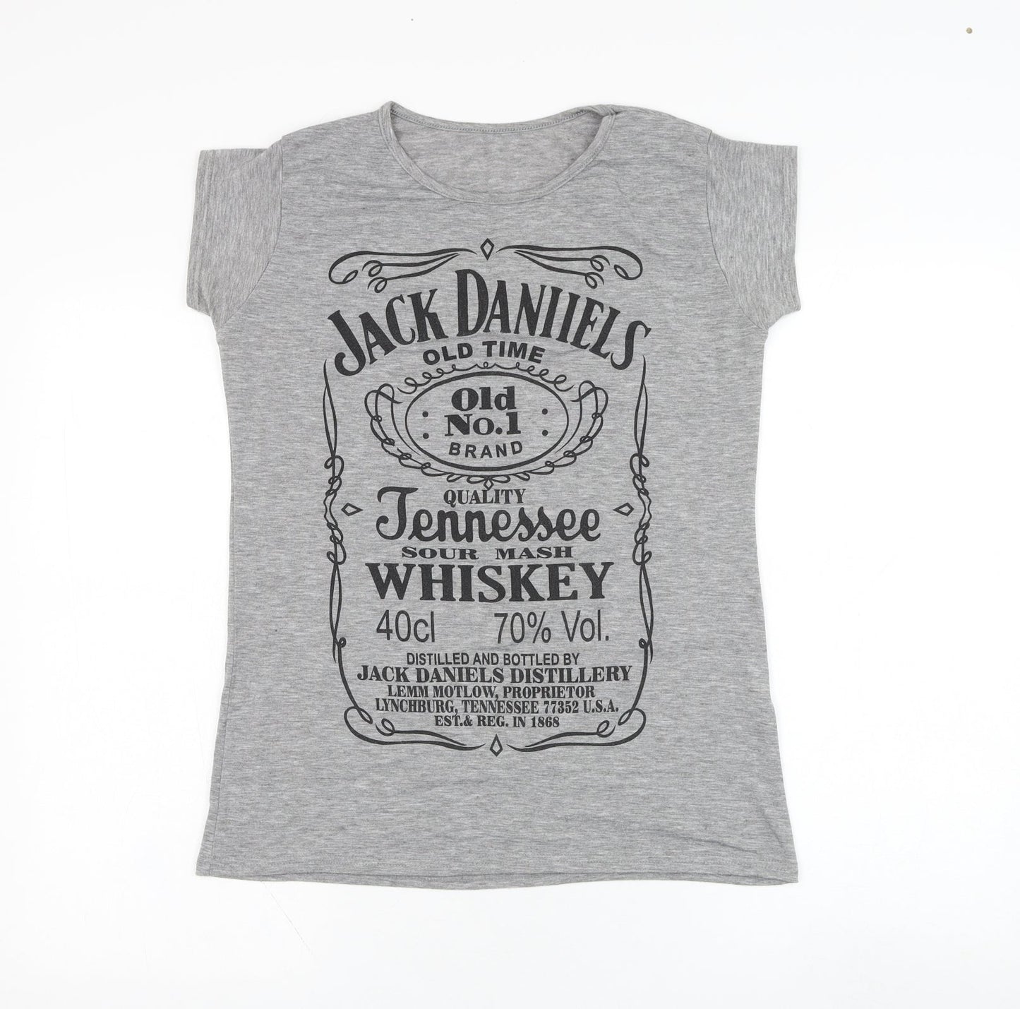 Womens UK Size 8 Preworn Grey Basic T-Shirt