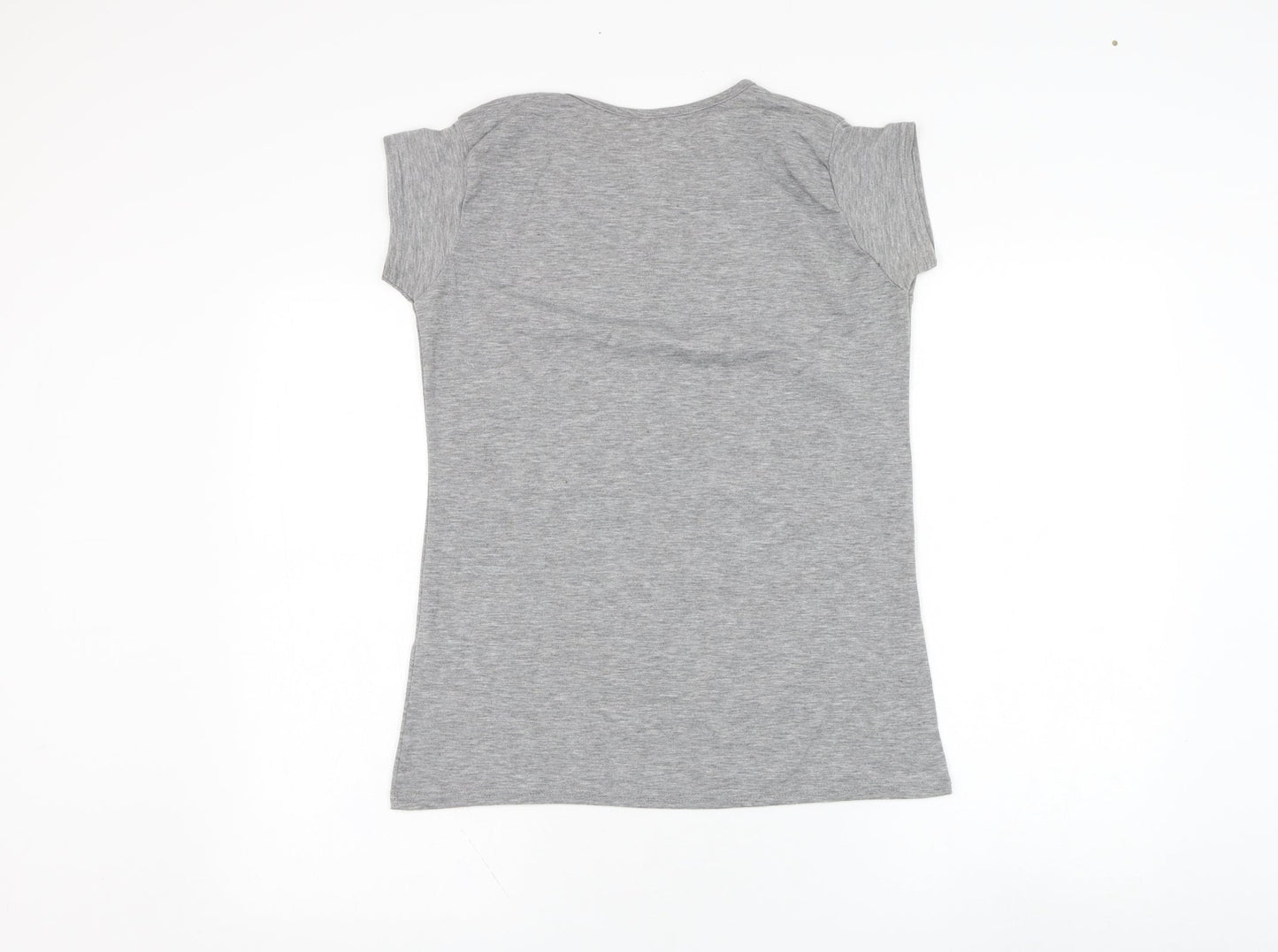 Womens UK Size 8 Preworn Grey Basic T-Shirt