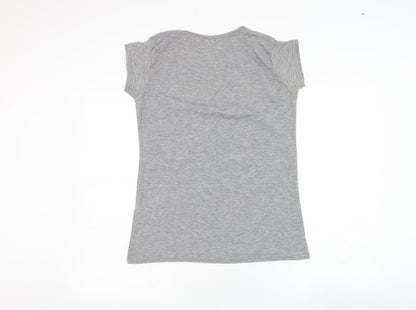 Womens UK Size 8 Preworn Grey Basic T-Shirt