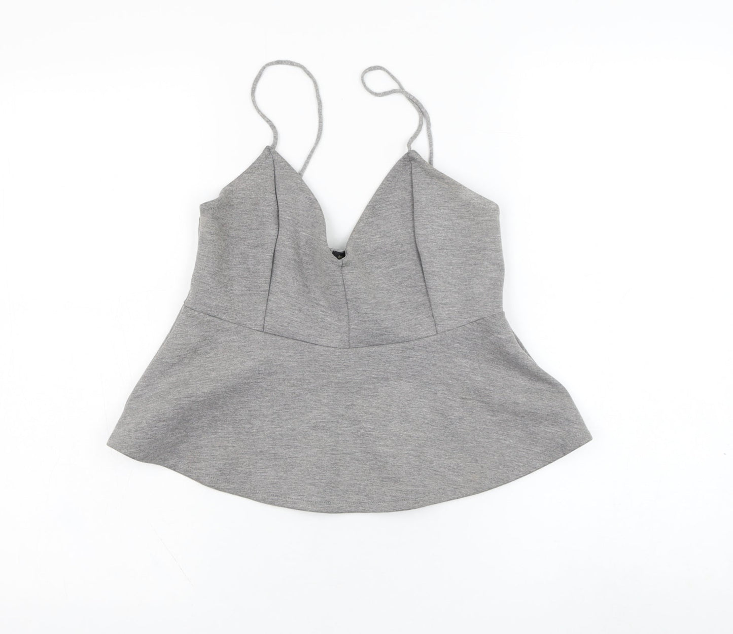 Womens UK Size 12 River Island Grey Cropped Tank