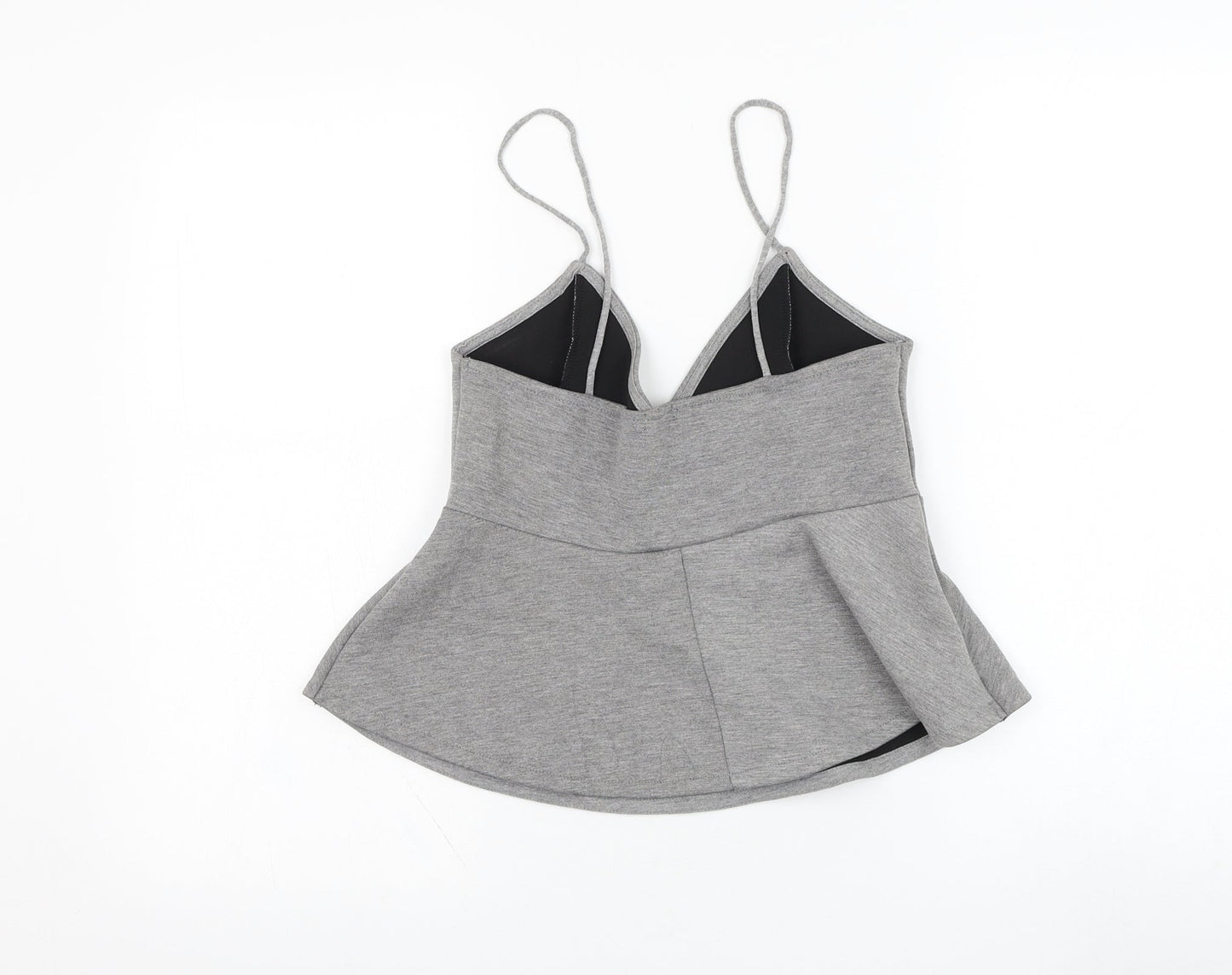 Womens UK Size 12 River Island Grey Cropped Tank