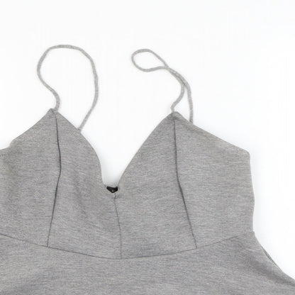 Womens UK Size 12 River Island Grey Cropped Tank