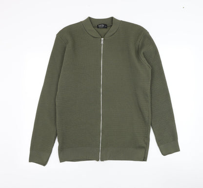 Mens UK Size S BoohooMAN Green Full Zip Sweatshirt