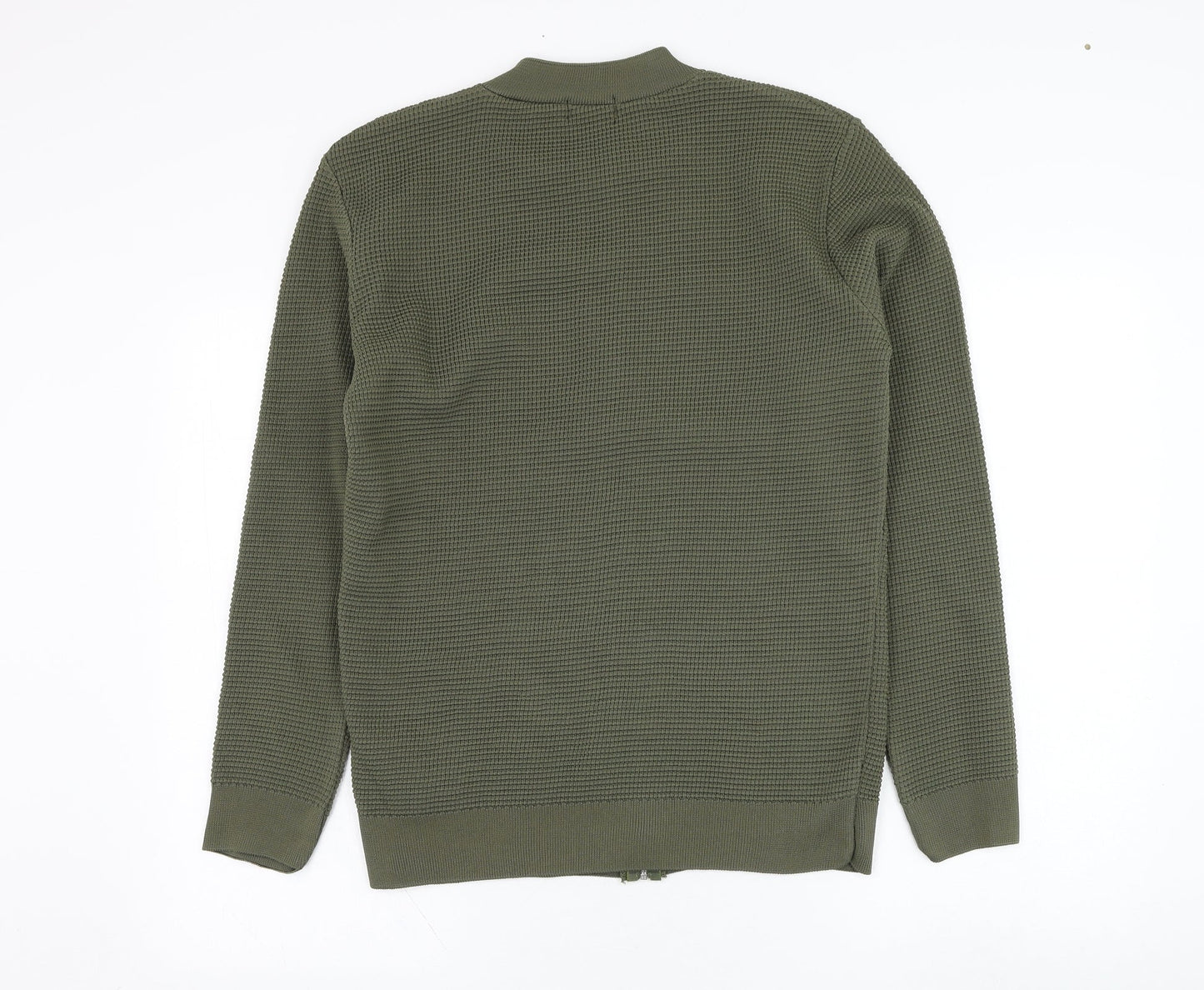 Mens UK Size S BoohooMAN Green Full Zip Sweatshirt