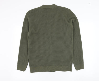 Mens UK Size S BoohooMAN Green Full Zip Sweatshirt