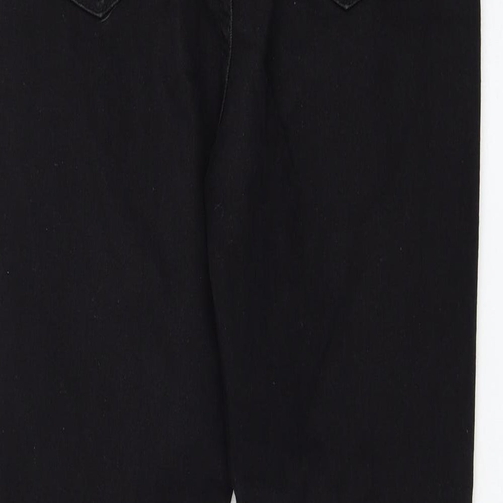 Boohoo Womens Black  Cotton Skinny Jeans Size 10 L29 in Regular Zip