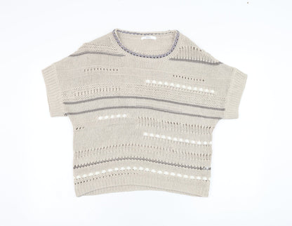Womens UK Size 8 Marks and Spencer Beige Pullover Jumper