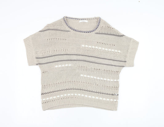 Womens UK Size 8 Marks and Spencer Beige Pullover Jumper