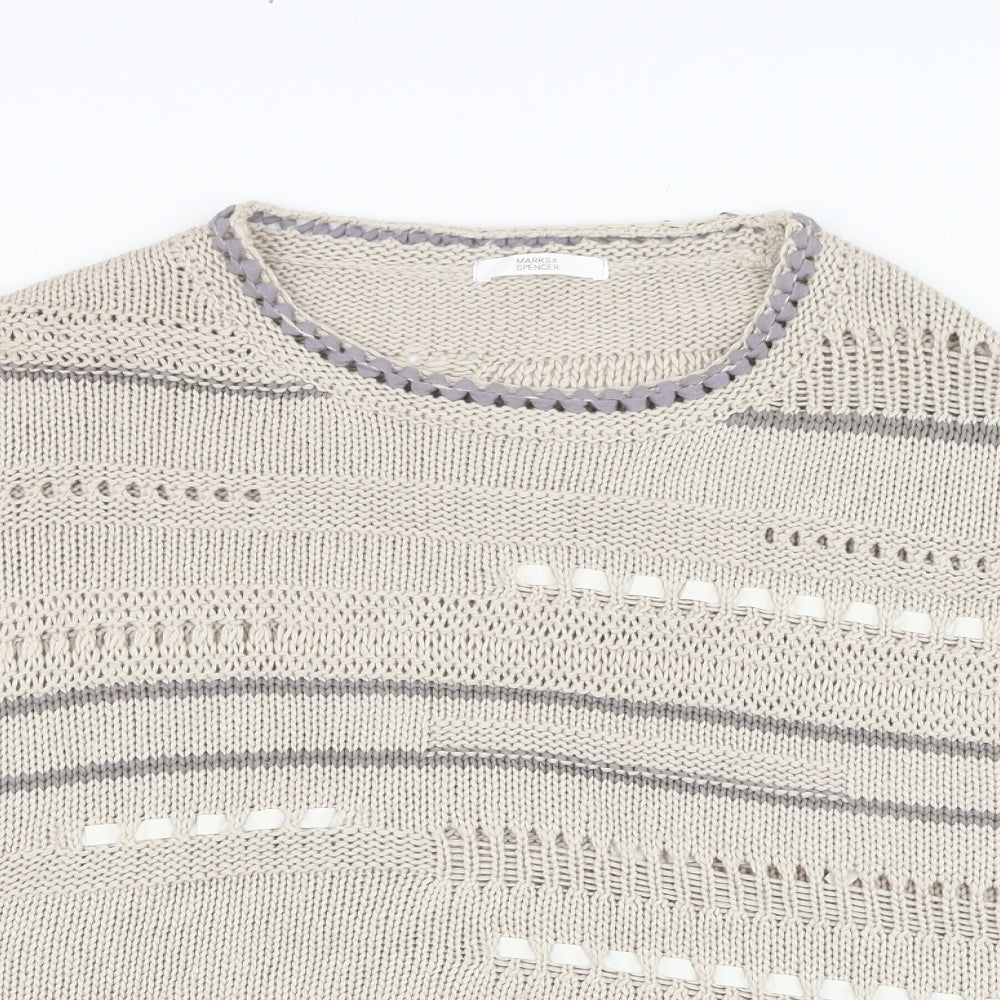 Womens UK Size 8 Marks and Spencer Beige Pullover Jumper