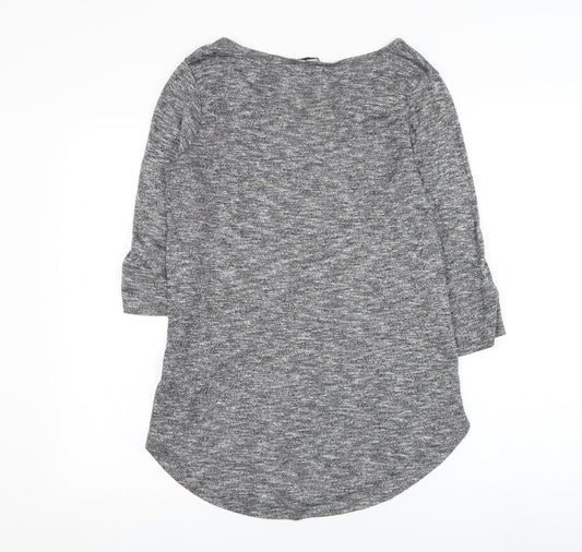George Womens Grey Round Neck  Viscose Pullover Jumper Size 12