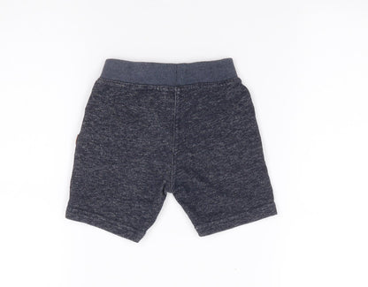 Mini Rebel Boys Blue  Cotton Cropped Trousers Size 12-18 Months  Drawstring