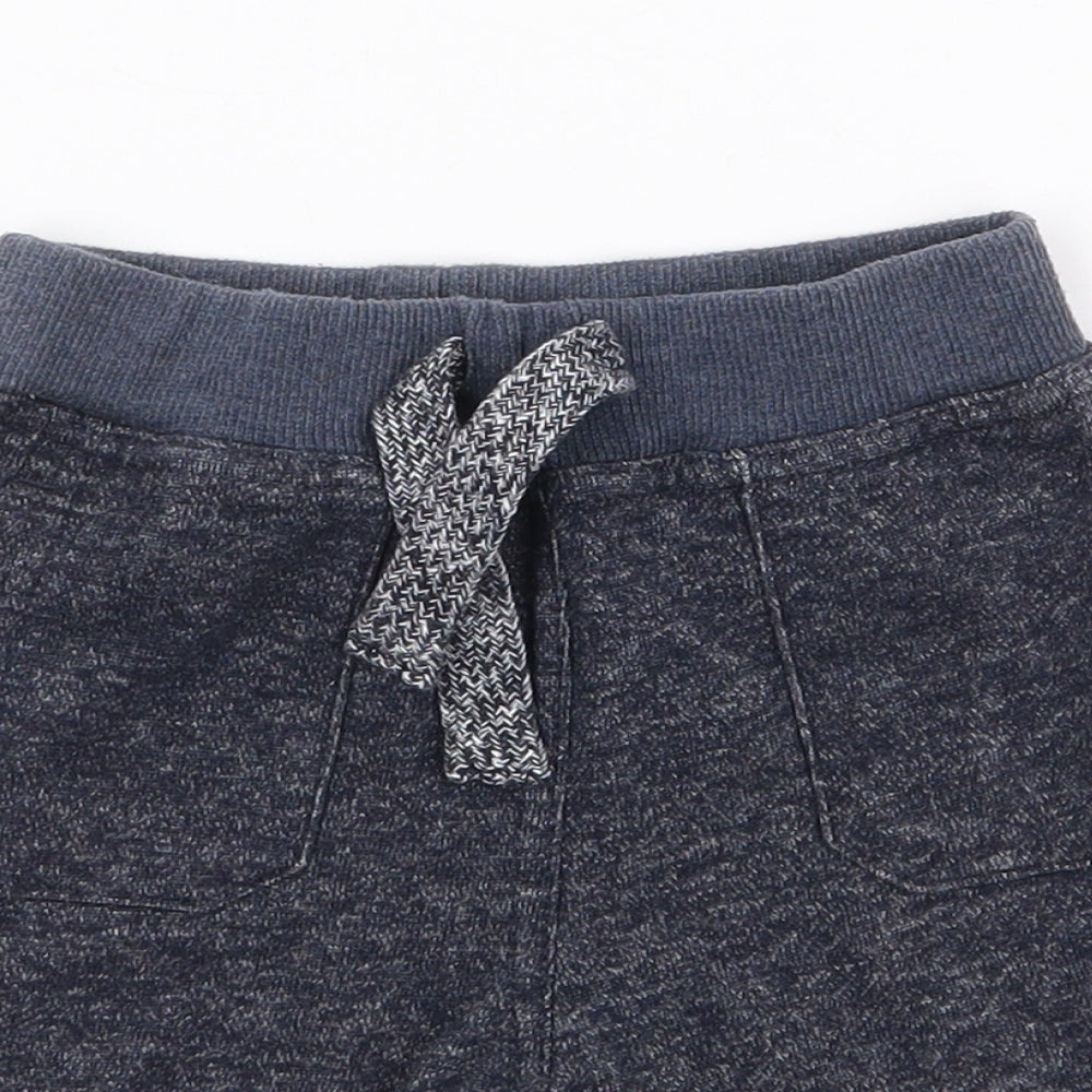 Mini Rebel Boys Blue  Cotton Cropped Trousers Size 12-18 Months  Drawstring
