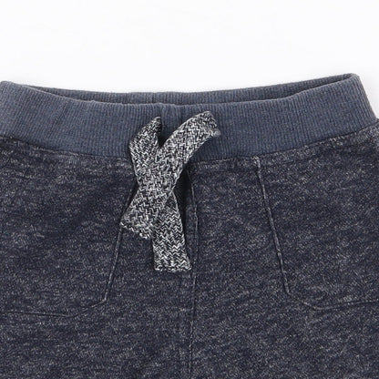 Mini Rebel Boys Blue  Cotton Cropped Trousers Size 12-18 Months  Drawstring