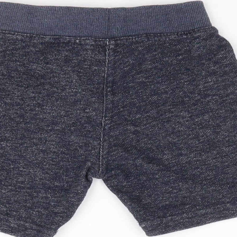 Mini Rebel Boys Blue  Cotton Cropped Trousers Size 12-18 Months  Drawstring